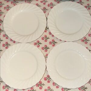 Noritake Windsor White Scalloped Rim 8” Salad Plates - Set of 4